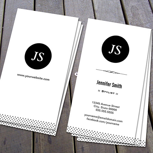 Customizable Stylist - Clean Black White Business Card