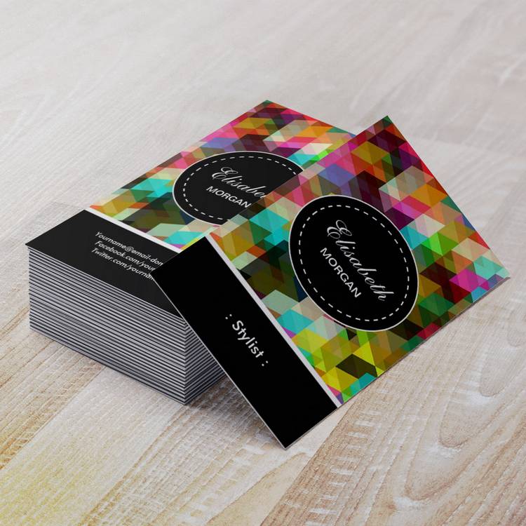 Customizable Stylist- Colorful Mosaic Pattern Business Card
