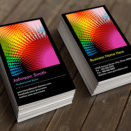 Customizable Stylist - Colorful Rainbow Abstract Pattern Business Card