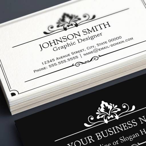 Customizable Vintage Black and White Minimal Concise Business Cards